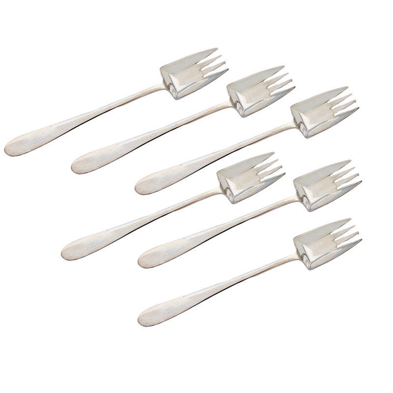 Ensemble de six fourchettes de style Art déco antique en argent plaqué argent Elkington
