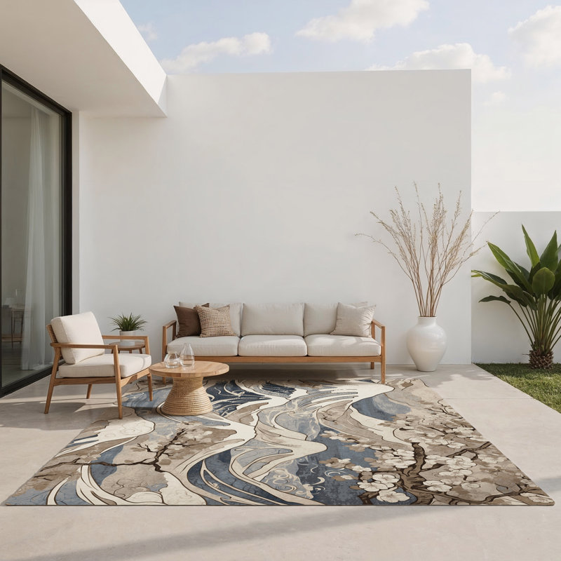 Tapis intérieur et extérieur Eernal Blossom, Rectangle 1 pi 6 po x 2 pi 6 po