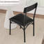 Ensemble de 4 chaises de salle à manger rembourrées modernes en cuir de polyuréthane avec siège et dossier rembourrés, noir