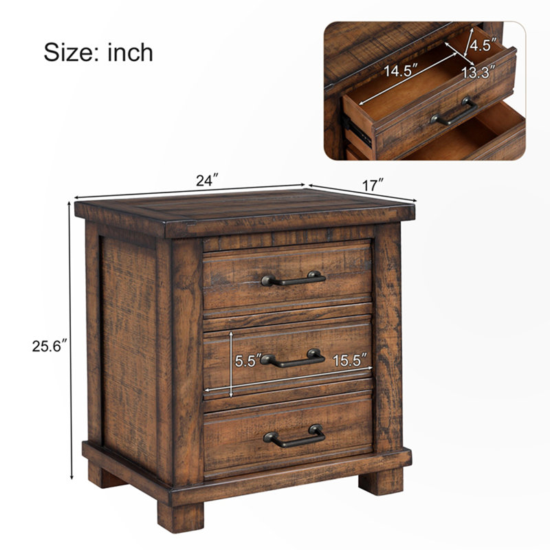 Commode d'appoint en bois massif