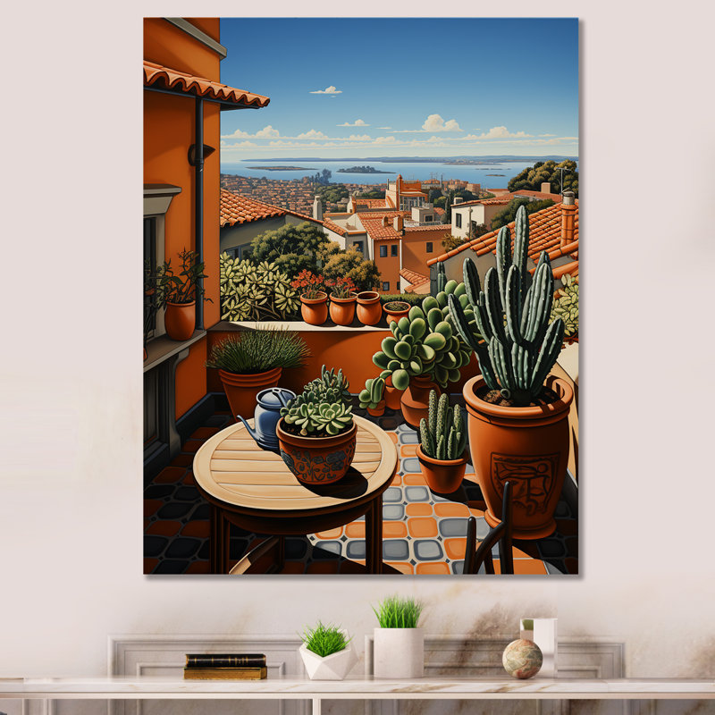 Espagne, Barcelone, Horizon I, art mural Espagne, Toile tendue, H 20 po x l 12 po x P 1 po