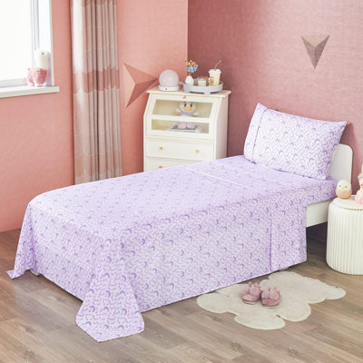 Ensemble de draps pour enfants, ensemble de draps 3 pièces, drap-housse en microfibre avec poche profonde de 15 pouces et sangles de coin, respirant et soyeux