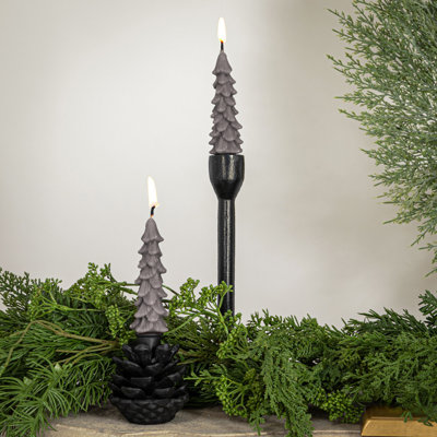Unscented Textured Tree Shaped Taper Candles In Box