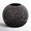 Chiseled Texture Black Iron Globe Vase, Large-1263952618