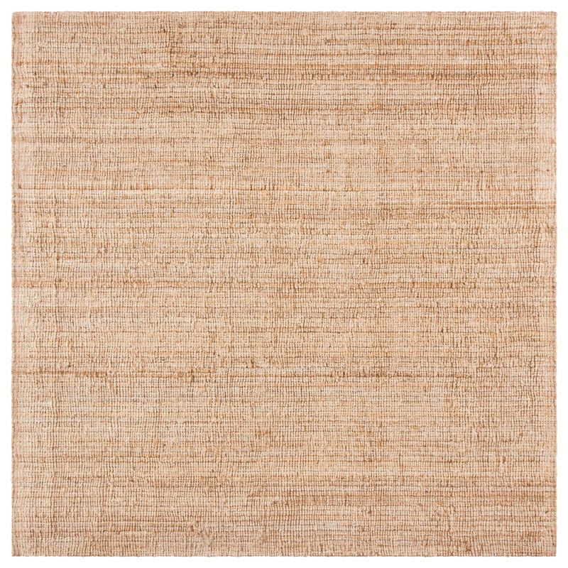 Redick Natural Fiber Hand Loomed Jute Solid Color Rug, Square 5'