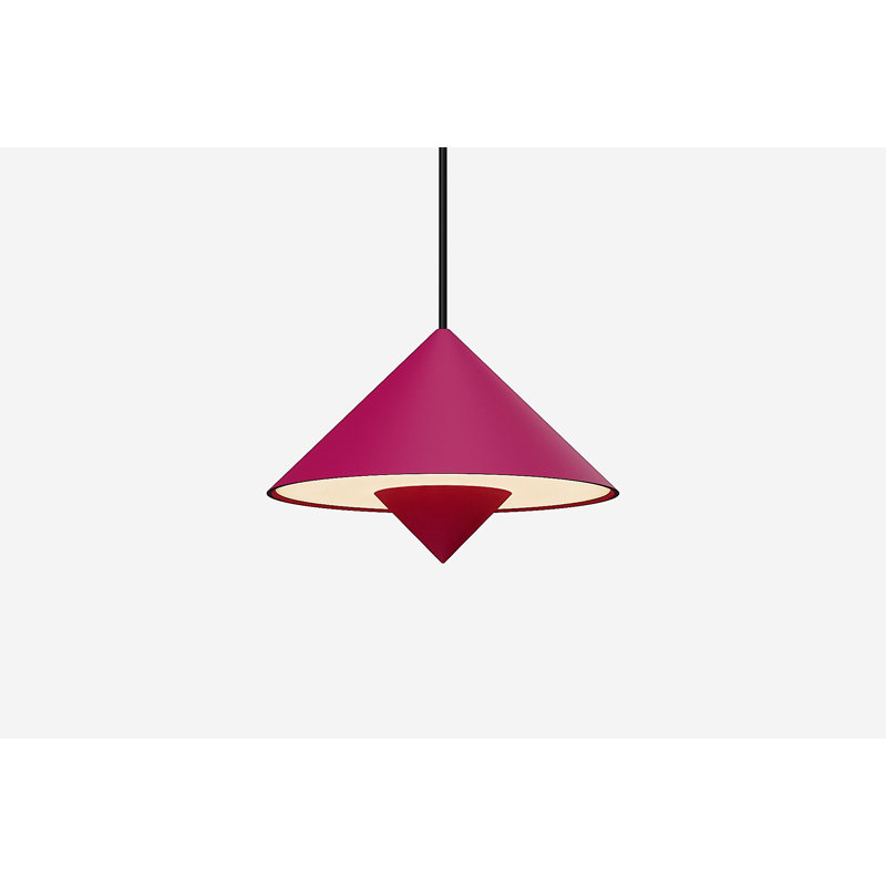 Jai Pendant Light, Walnut, 14'' H x 9.84'' W x 9.84'' D, Black