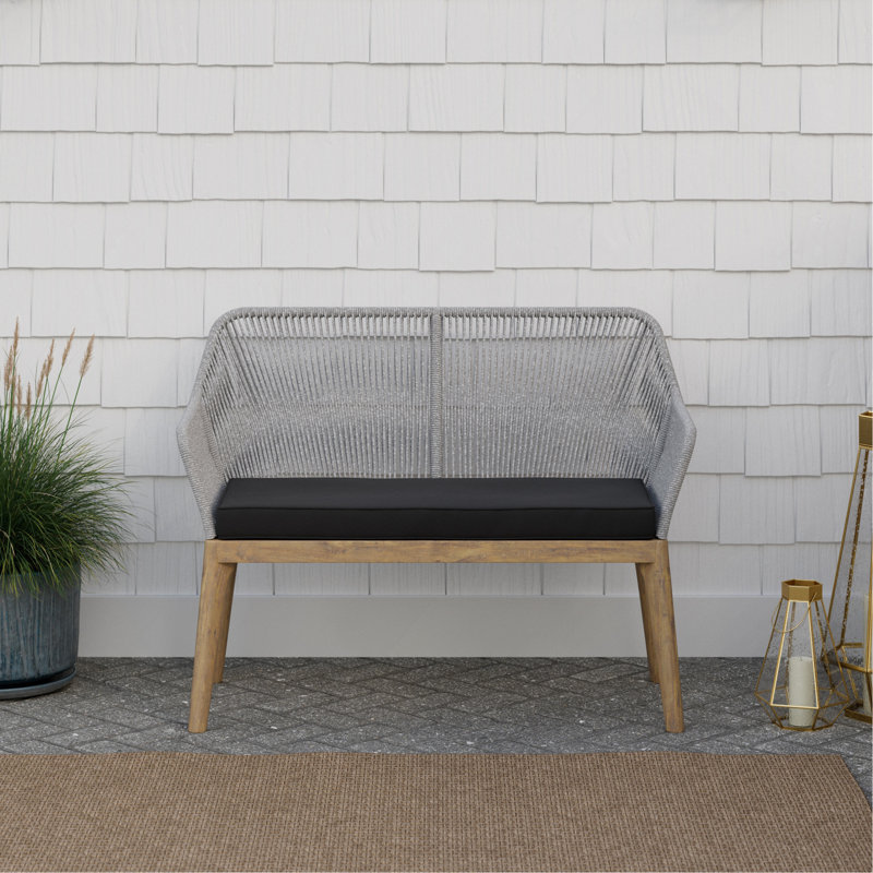 Brookside Outdoor Loveseat, Gray/Black