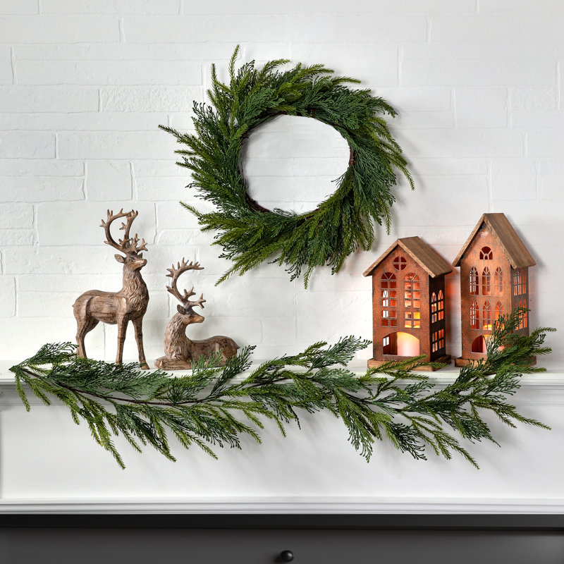 48" Uv Natural Touch Cedar/Pine Garland