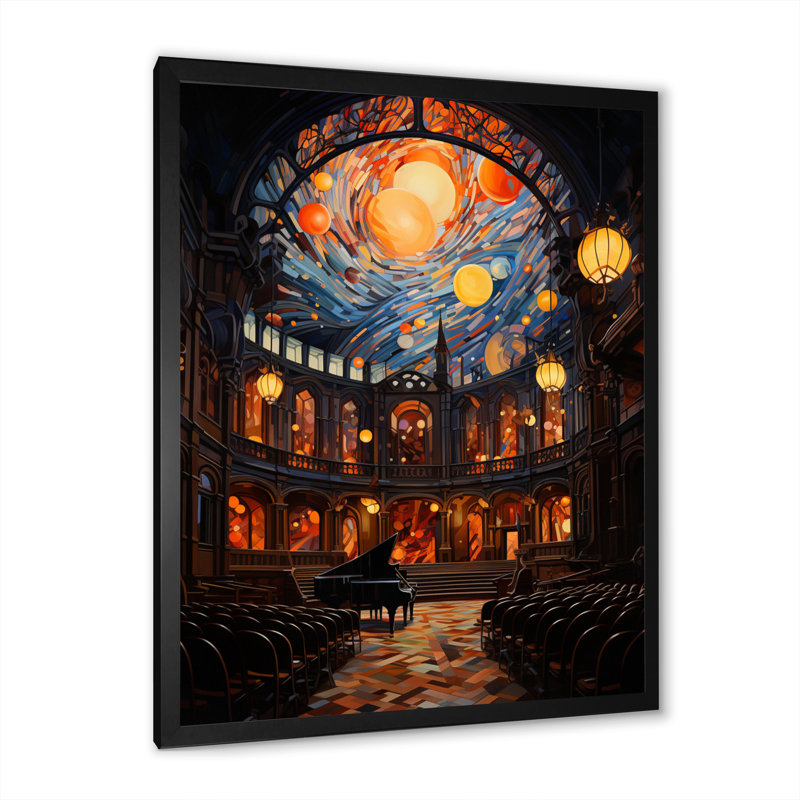 Latiya - Hall of II - reproduction sur toile, H 44 po x l 34 po x P 1,5 po, Cadre photo noir
