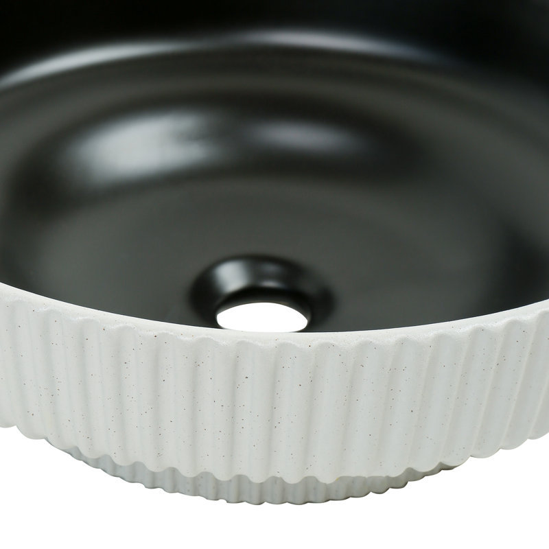  Meuble-lavabo moderne 18 po Dumbo - support noir avec vasque ronde 16 po