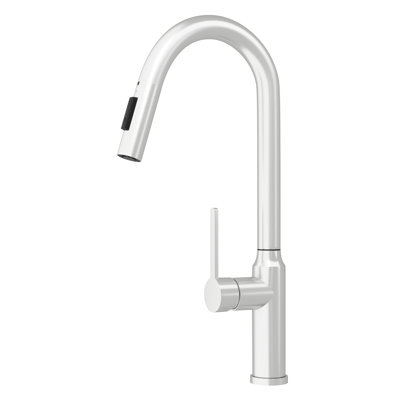 Brushed Nickel Kitchen Faucet 18.72" - Pull-Down Design For Use Modern In Feature