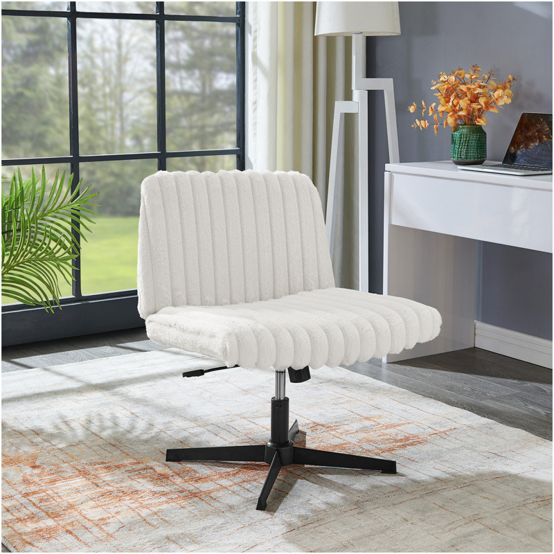 Chaise de coiffeuse Blynn, Blanc, crème