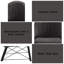 Ensemble de 2 chaises d'appoint Abraham en tissu gris foncé et finition noire