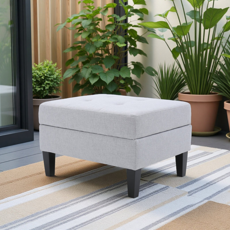 OTTOMAN DE RANGEMENT, Gris clair
