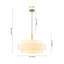 Luminaire suspendu tambour en tissu de lin blanc à 3 lumières à intensité variable-1970404965