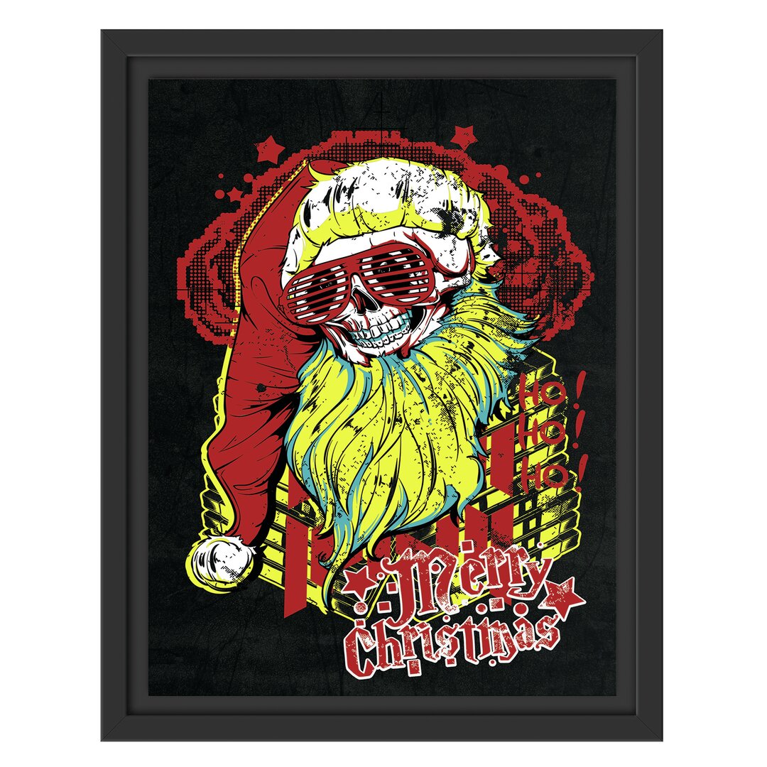 Gerahmtes Wandbild Dead Santa black