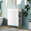 Meuble-lavabo blanc 21,6 po - Meuble-lavabo en céramique et meuble latéral droit, meuble-lavabo, armoire, porte, moderne-1359837019
