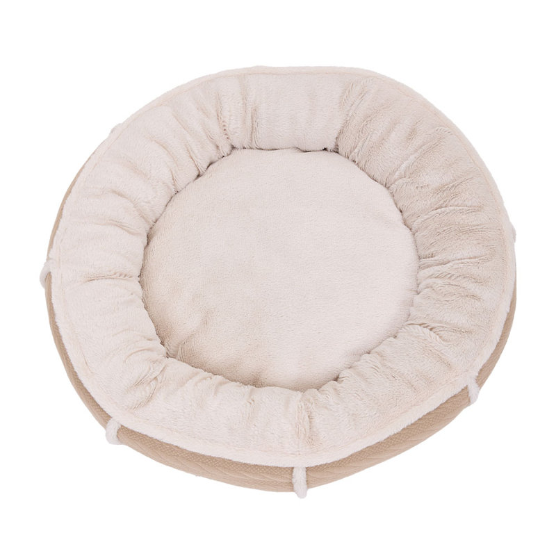 Polyester Pet Bed, Khaki/Cream