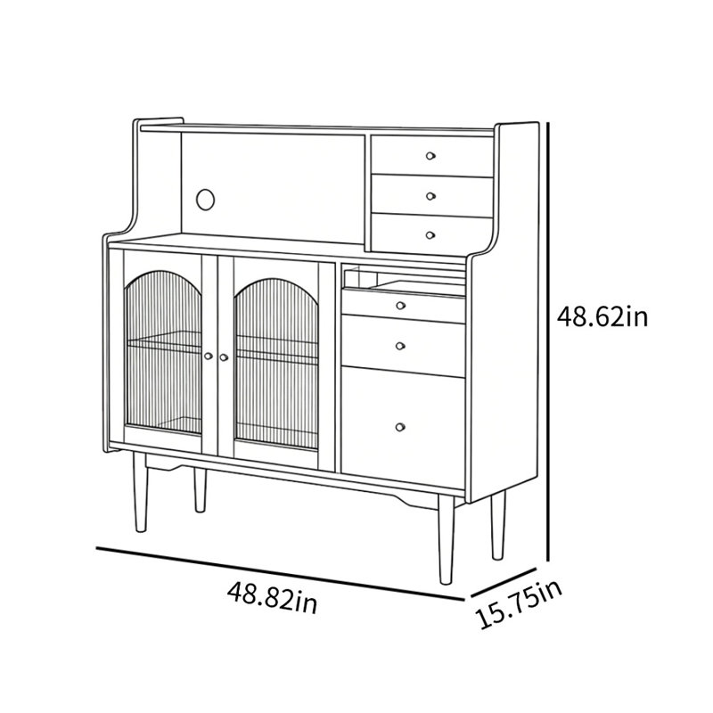 Plusieurs espaces de rangement pour vitrine de maison, Noyer