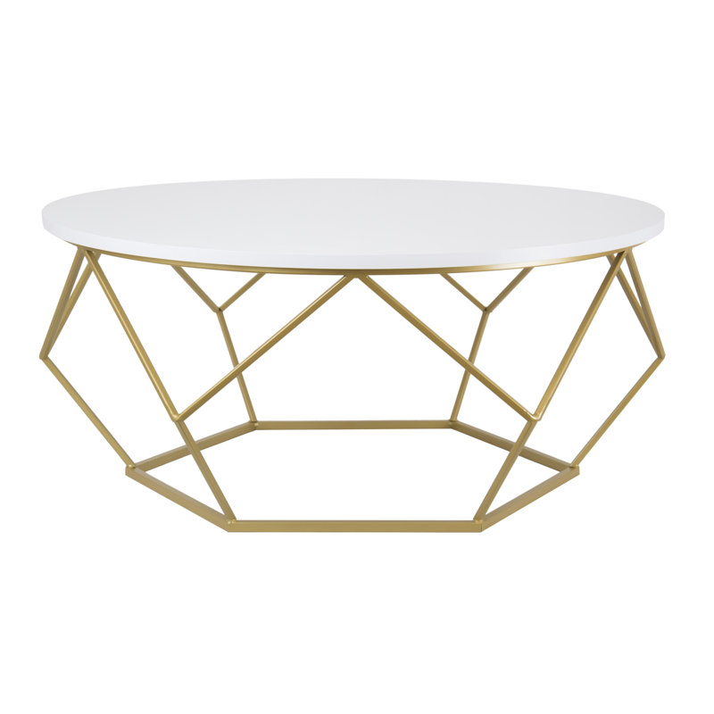 Frame Coffee Table, Gold, White