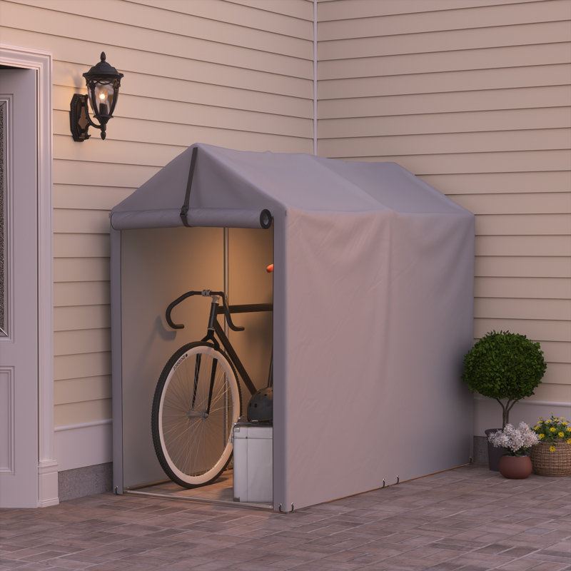 3 ft. 1 in. W x 5 ft. 10 in. D Portable Storage Shed, Gray, 63" H x 70" W x 37" D