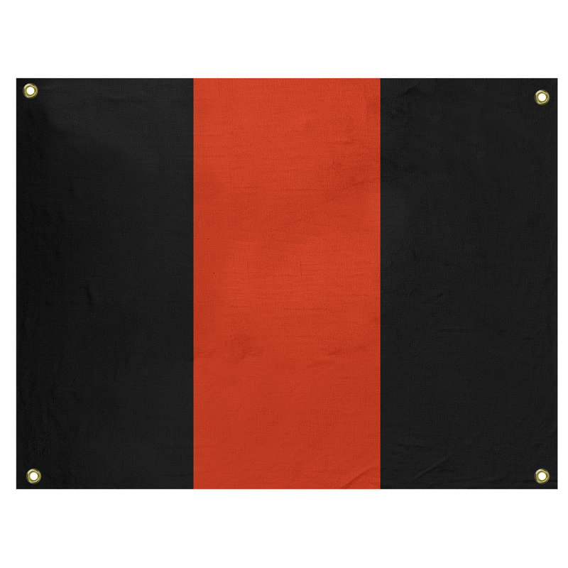 Calgary Polyester Tapestry, Black/Red/Black, 50" H x 59" W x 1" D