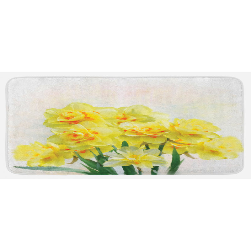 Tapis de cuisine jonquille