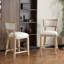 Ensemble de 2 tabourets de comptoir, tabourets de bar rembourrés à hauteur de comptoir avec dossier confortable, structure en bois d'hévéa massif, dossier, repose-pieds, tabourets de bar sans accoudoir pour bar personnel, comptoir de cuisine-222121130
