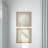 2 Piece Cream Shell Handmade Overlapping Shells Geometric Shadow Box with Canvas Backing Set