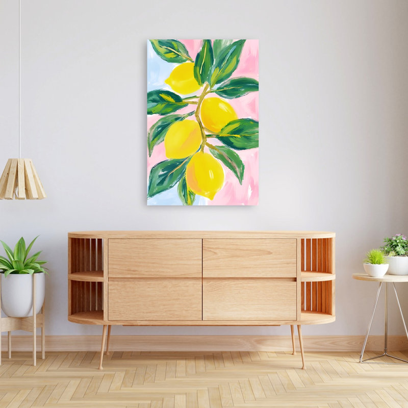 Reproduction d'art murale de citron, H 48 po x l 32 po