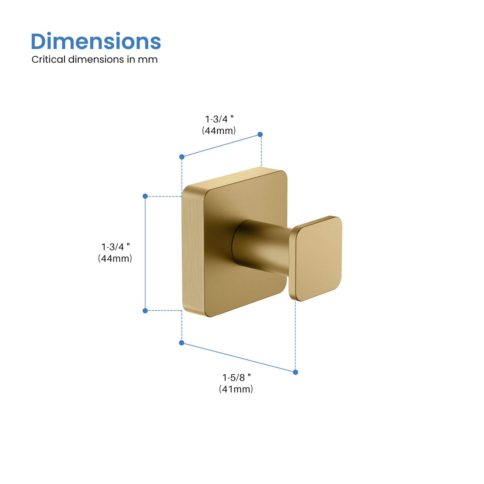 Blaze Wall-Mounted Robe Hook, Brushed Brass