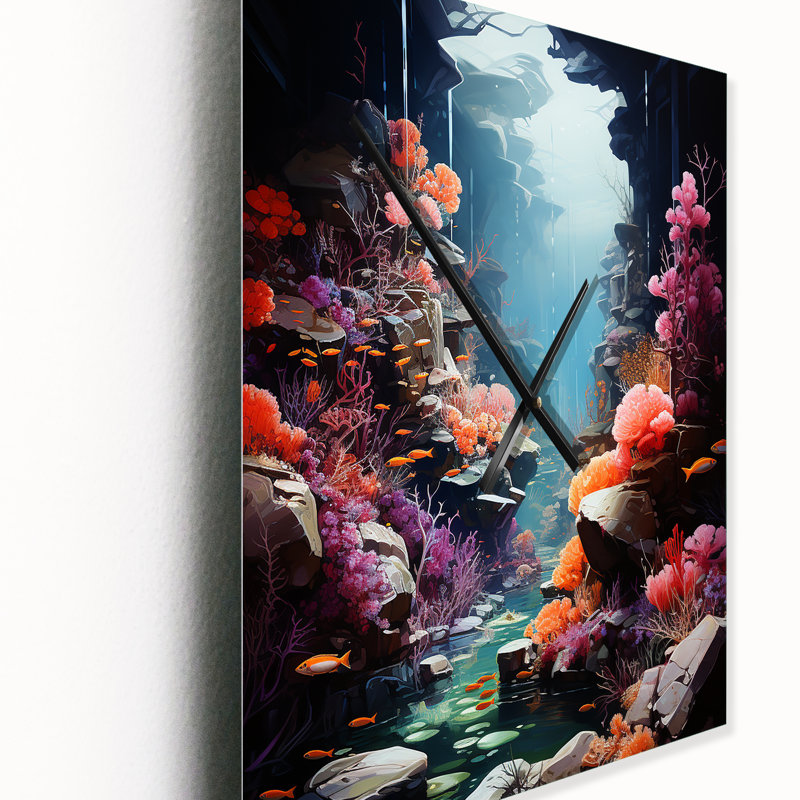 Aquariums Marine Wonders II - Aquariums très grandes horloges murales, H 32 po x l 16 po x P 1 po
