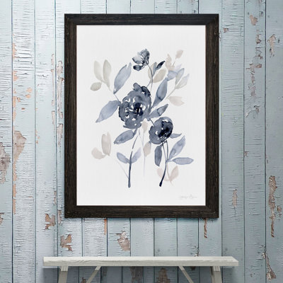 «Pe pivoines en gris I», reproduction de cadre photo sur verre