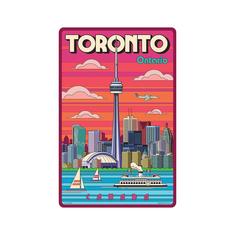 «Toronto Pop Art Travel» par Jim Zahniser, reproduction d'art sur toile tendue, H 18 po x l 12 po x 1,5 po