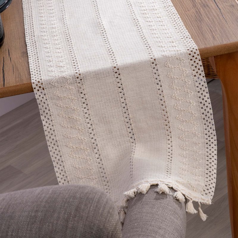 Table Runner Organic Cotton Lace 40 x 150 Gambhiri