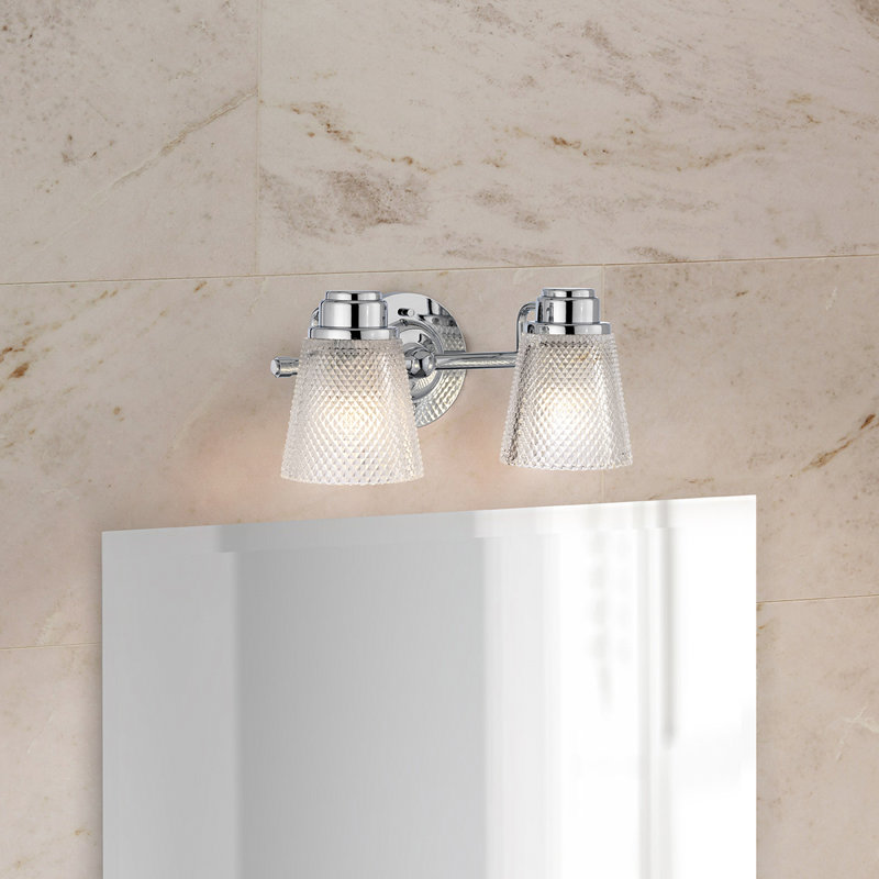 Meuble-lavabo 2 lumières en chrome poli
