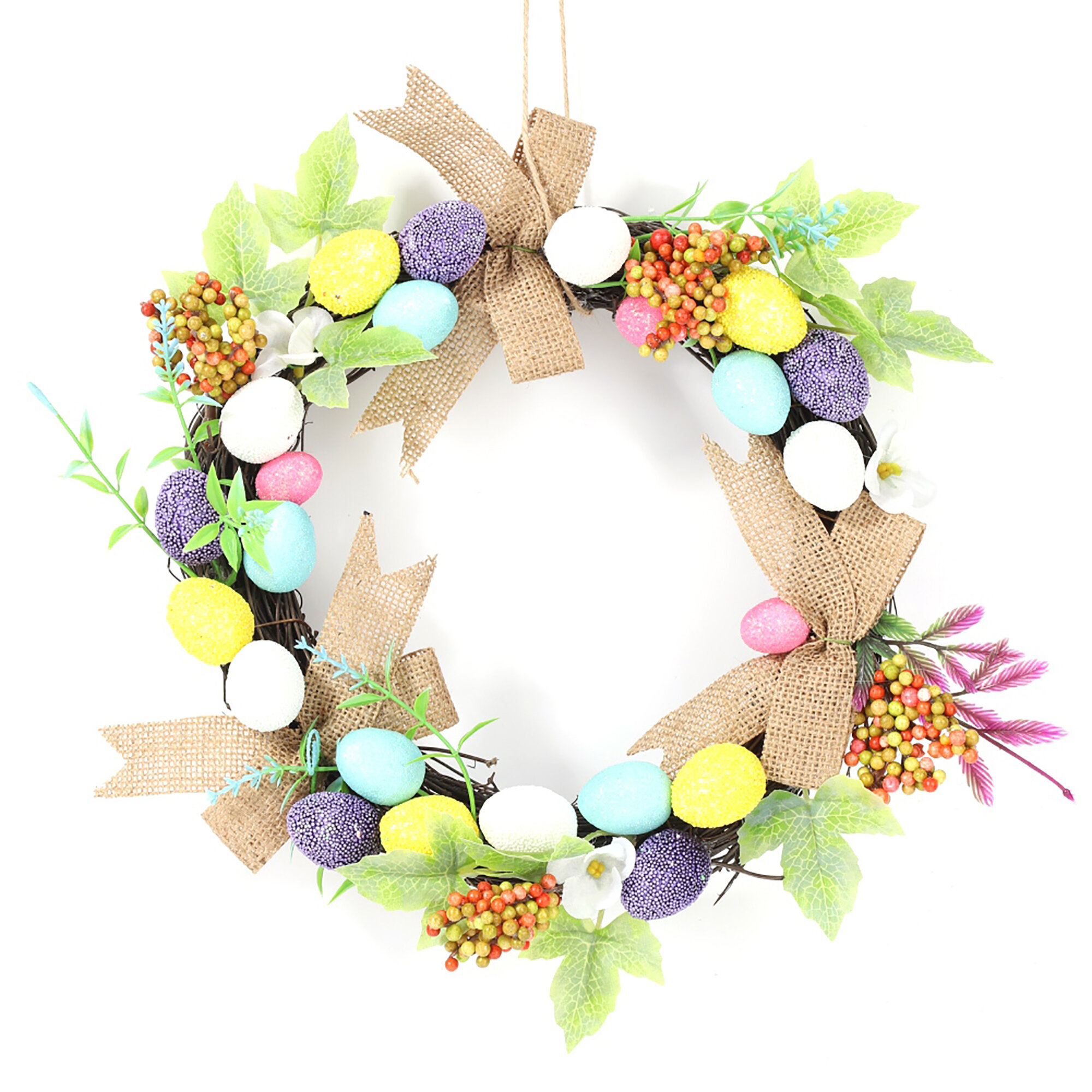 The Holiday Aisle® Faux Fern Rattan 11.8'' Wreath Hanger | Wayfair