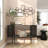 Metal Overlapping Rectangle Geometric Room Wall Mirror with Wire Rod Outlines