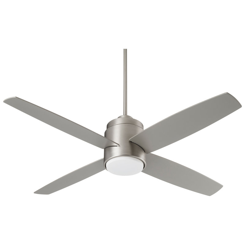 Garyl 52'' Ceiling Fan with Light Kit, Satin Nickel