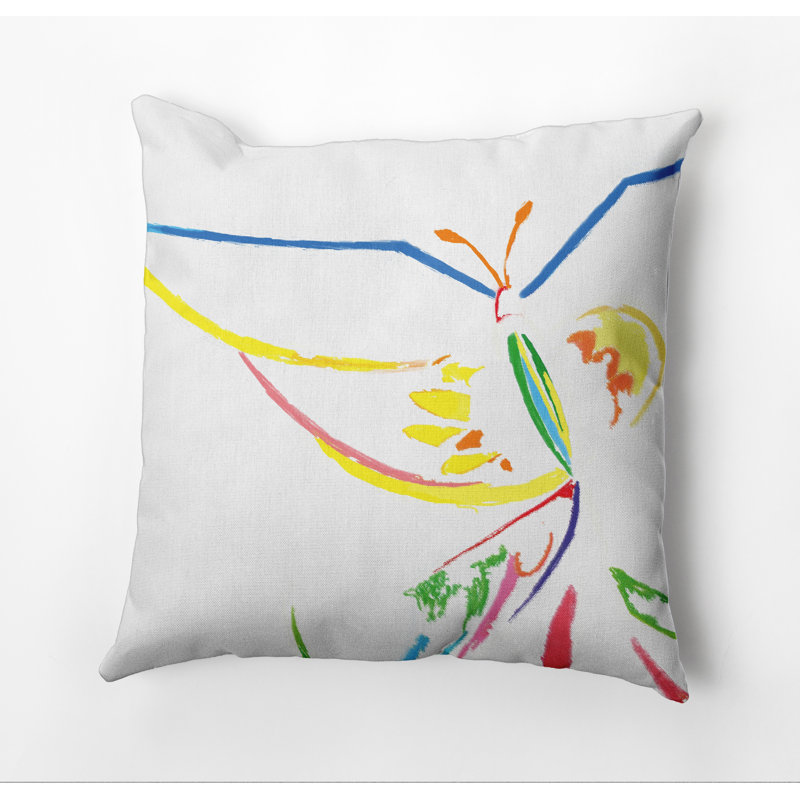  Housse et insert de coussin carré extérieur Butterfly, 20 po x 20 po, Blanc