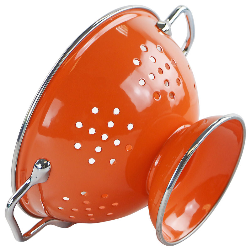 Prep & Savour Adame Steel Colander, Orange, 1.5 QT