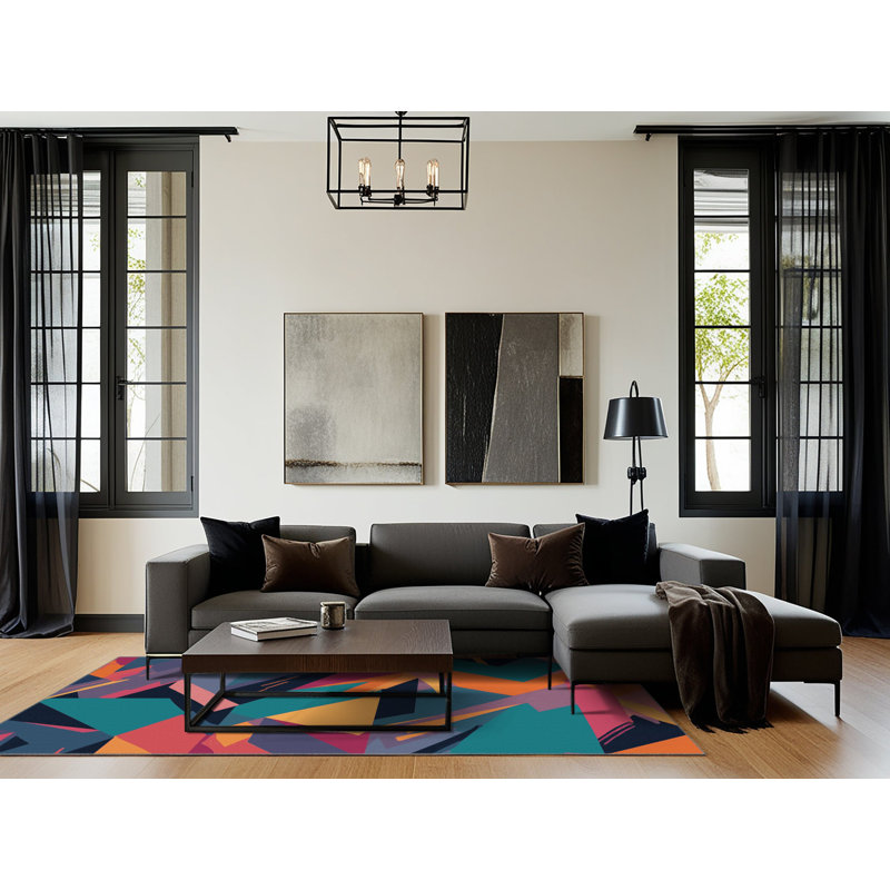 Voltage Circuit Rug, Square 5'