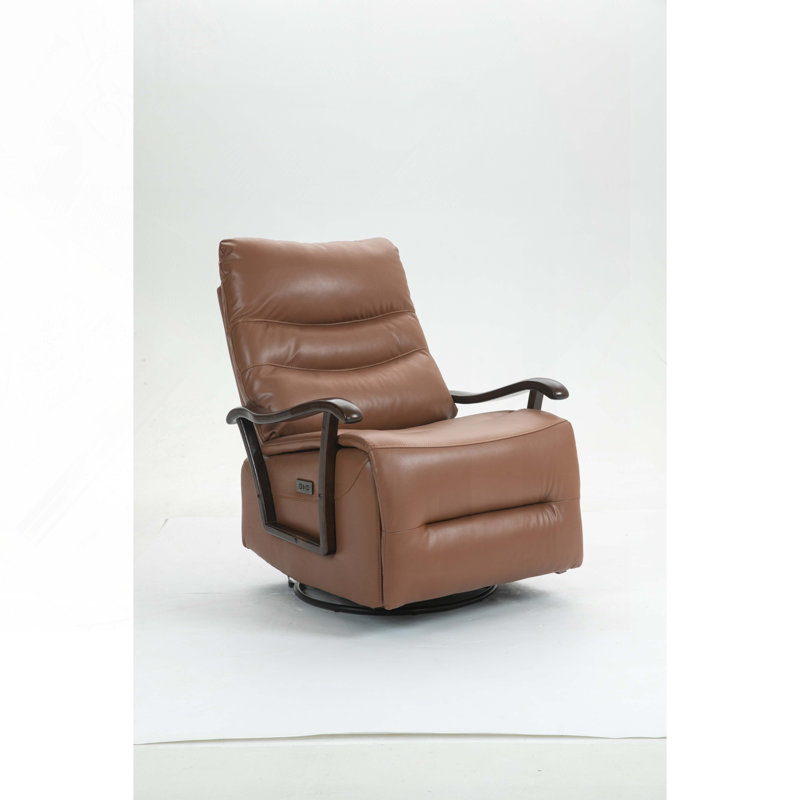 Oganes 31.5'' Wide Faux Leather Recliner, Blue Faux Leather