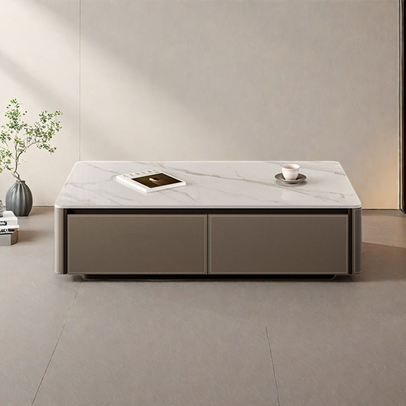 Light luxury rectangular rock table, 13.8" H x 47.2" L x 23.6" W