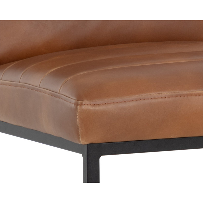 Spyros Upholstered Stool, Counter Stool (26" Seat Height), Brown