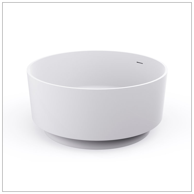 Baignoire de trempage autoportante de forme ronde de 49 pouces pour salle de bain