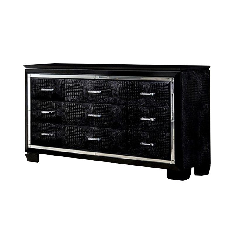 Commode à 9 tiroirs Sariyah, Noir