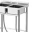 Stainless Steel Two Tank Independent Sink Without Faucet