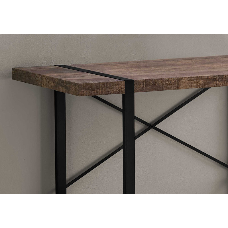 Metal 30'' h x 23.75'' w Open Front Desk, Brown