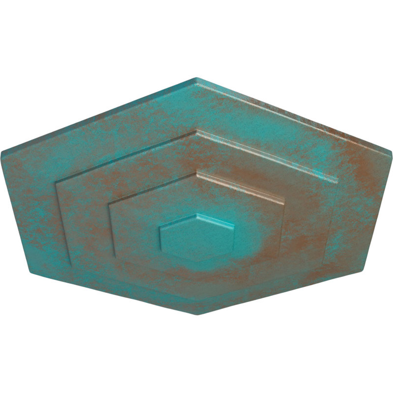 Médaillon de plafond 23 1/4 po x P 7/8 po Woodruff, Cuivre patiné de vert